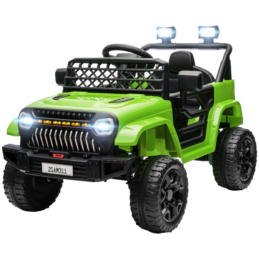 Automobile Elettrica per Bambini ¨C zephmum ¨C Verde, Telecomando, Batteria 12V