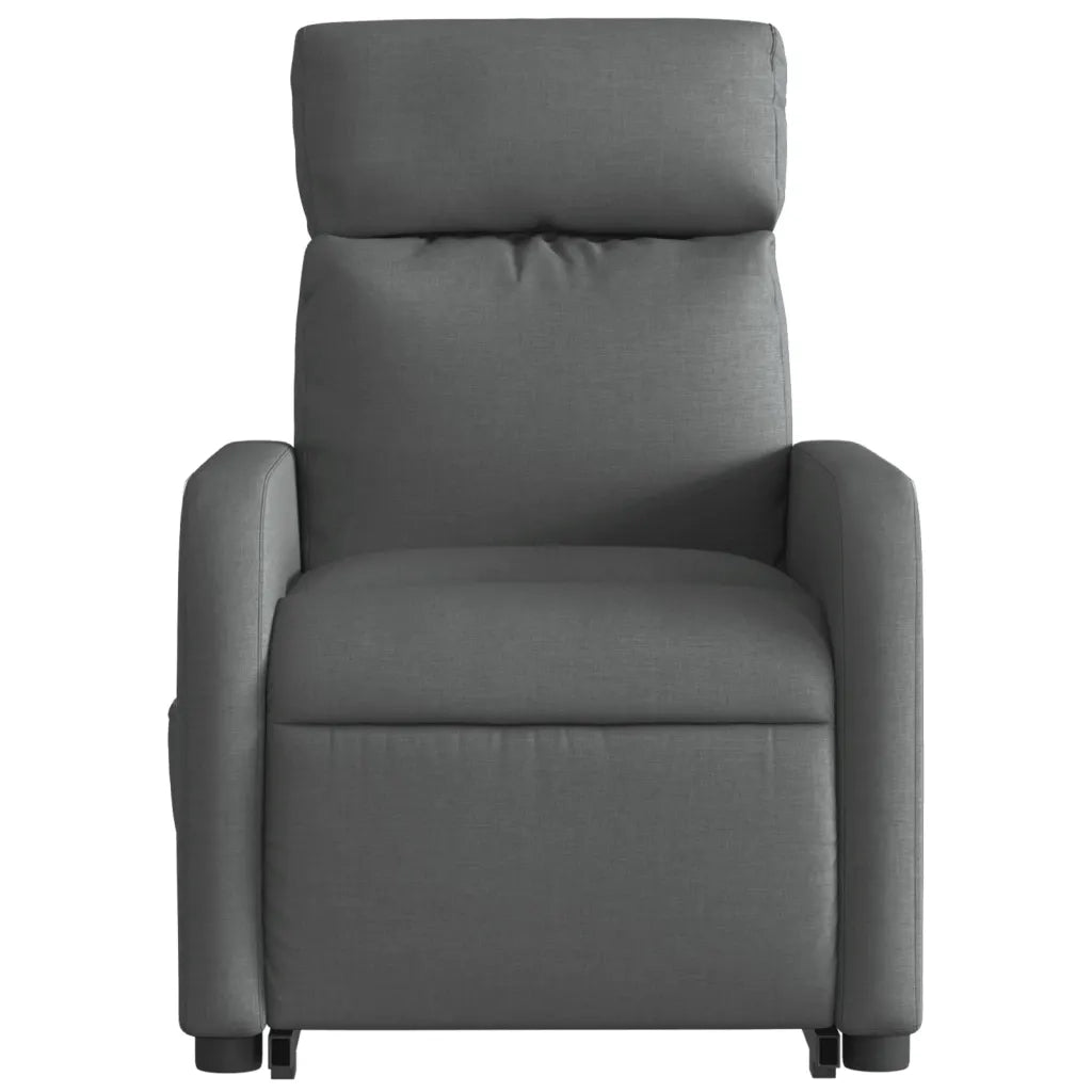 Poltrona | Sedia Relax Alzapersona Massaggi Reclinabile Grigio Scuro Tessuto