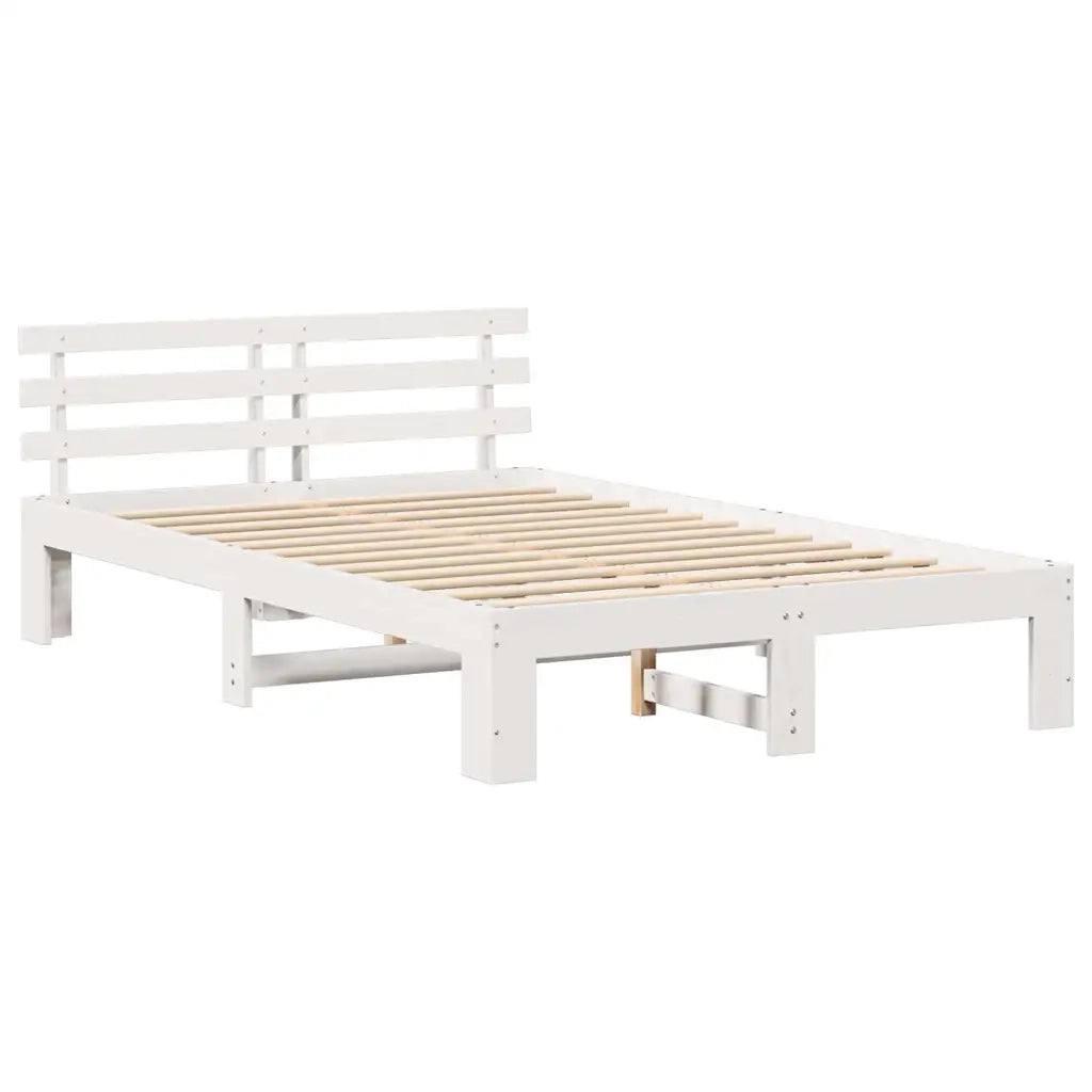 Struttura del letto-Giroletto-Rete del Letto Bianco 140 x 190 cm Pino massello 683599