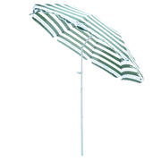 Ombrellone da Spiaggia ¨C Xylo ¨C ?180 cm Verde e Bianco con Palo in Metallo Inclinabile