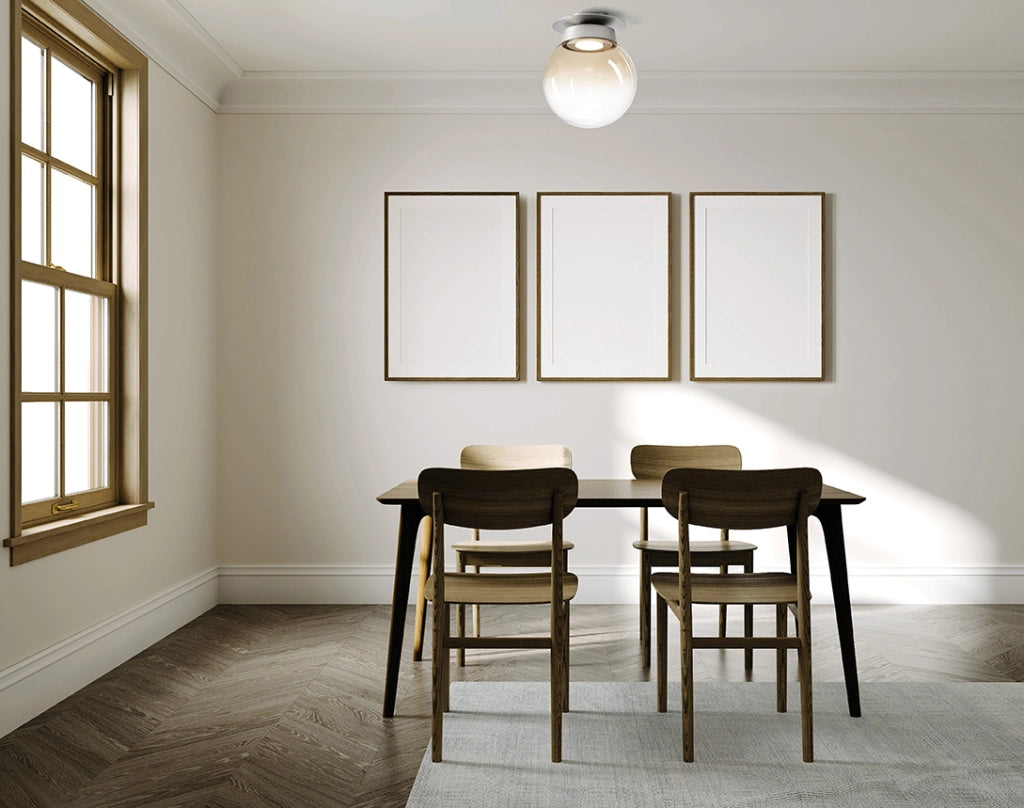 JOTTO LAMPADA DA SOFFITTO IN METALLO COLORE ALLUMINIO VETRO SFUMATO AMBRA DA 25CM 1 LUCE ATTACCO GX53