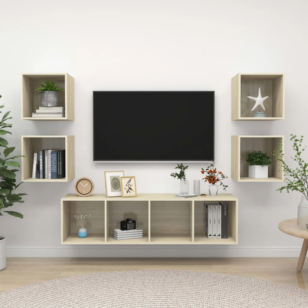 Set Mobili TV 5 pz Rovere Sonoma in Legno Multistrato 3079622