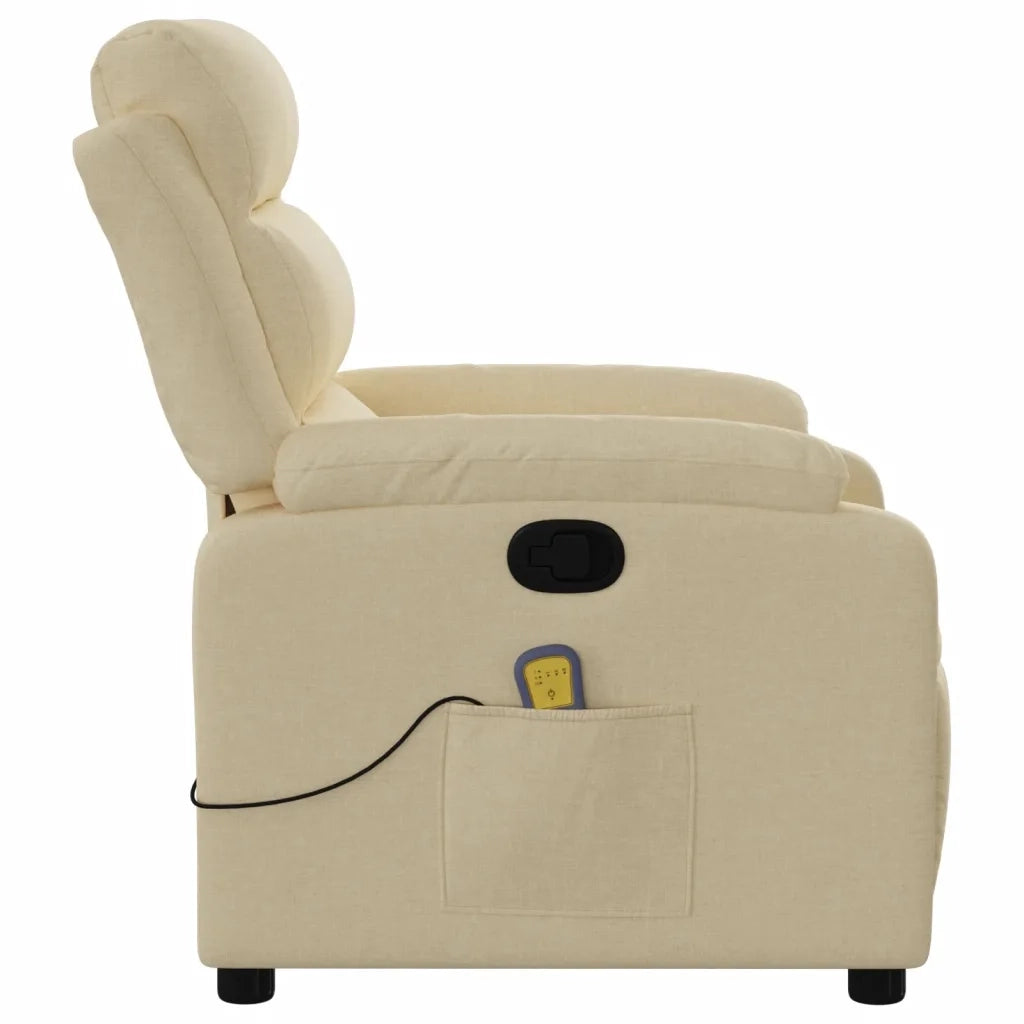 Poltrona reclinabile massaggiante in Tessuto Crema 3206144