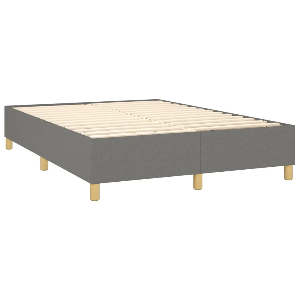 Giroletto a Molle con Materasso Grigio Scuro 140x200cm Tessuto 3137078