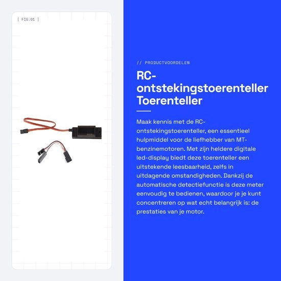 Contachilometri Helder Display LED Digitale - Tachimetro - Accessori RC - Funzione di Rilevamento Automatico - Visualizzazione Segnale Chiara - Nuovo di Fabbrica - Contachilometri