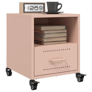 Comodini 2 pz-Set di 2 Tavolino da notte Rosa 36x39x43,5 cm in Acciaio 330854
