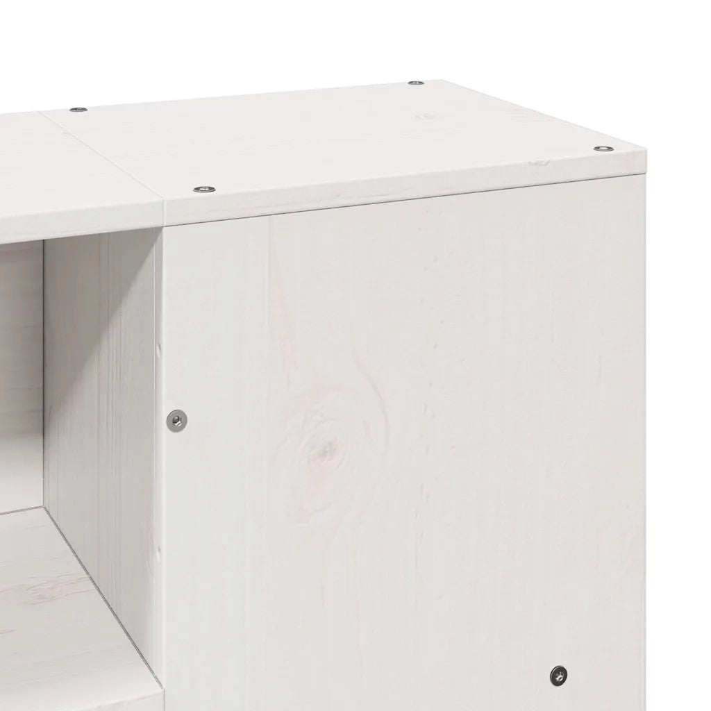 Letto Libreria senza Materasso Bianco 140x200 cm Legno Massello 3323876