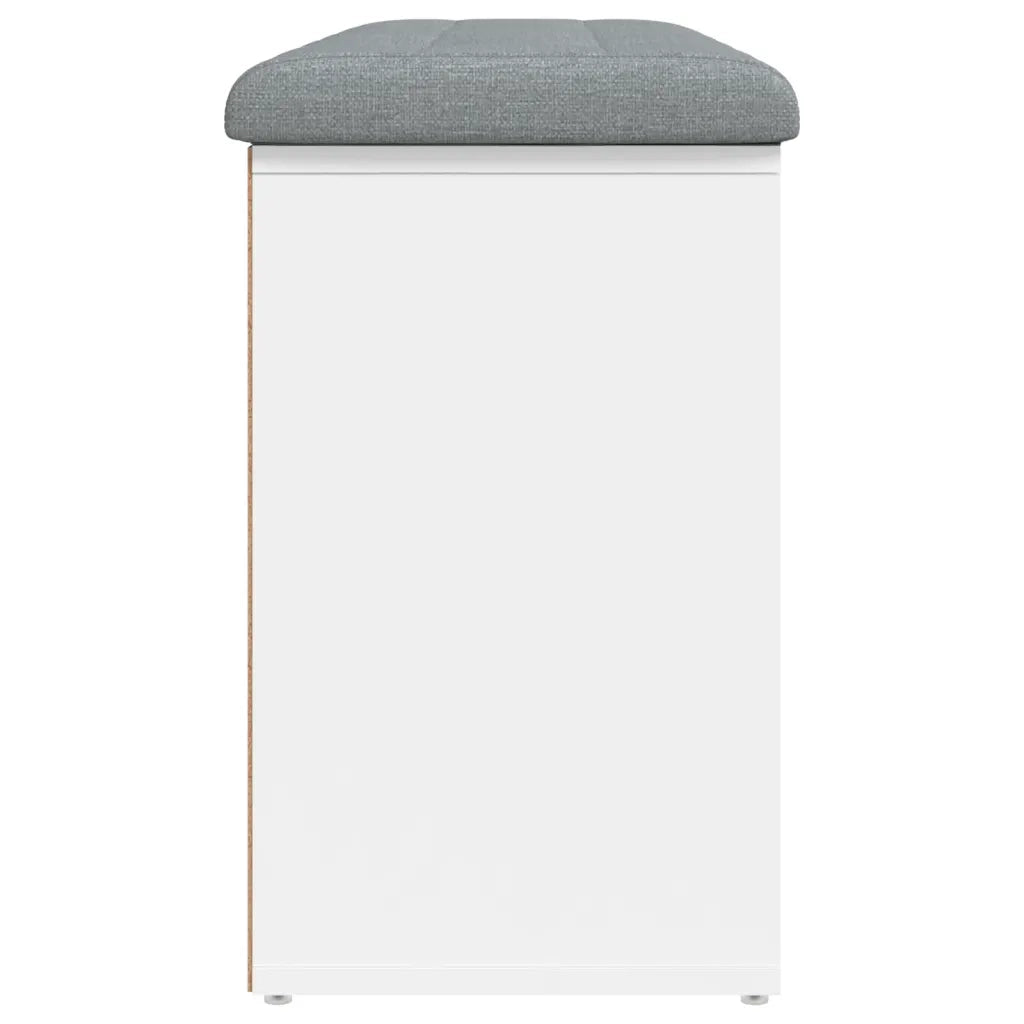 Panca Scarpiera Bianca 102x32x50 cm in Legno Massello di Argilla 835110