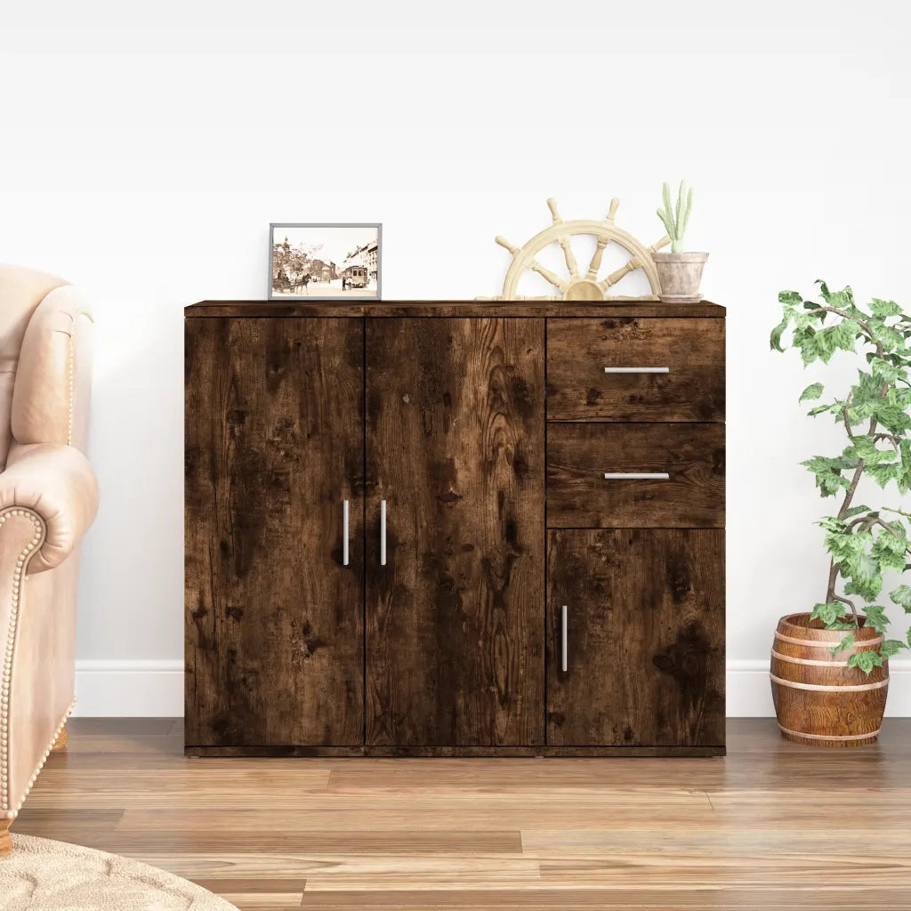 Credenza-Buffet-Armadio da cucina Rovere Fumo 91x29,5x75 cm in Legno Multistrato