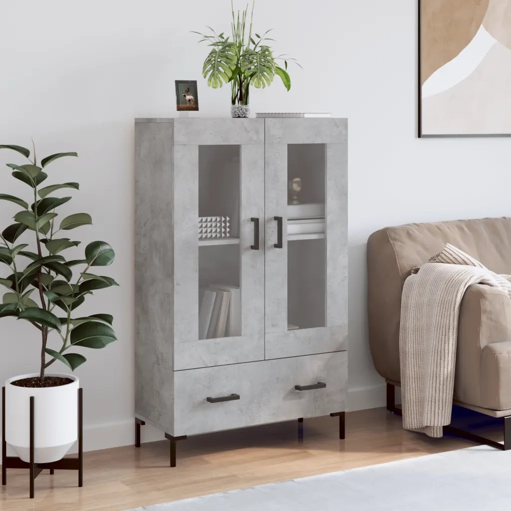 Credenza | Madia | Buffet da pranzo | Armadio da pranzo Grigio Cemento 69,5x31x115 cm in Legno Multistrato