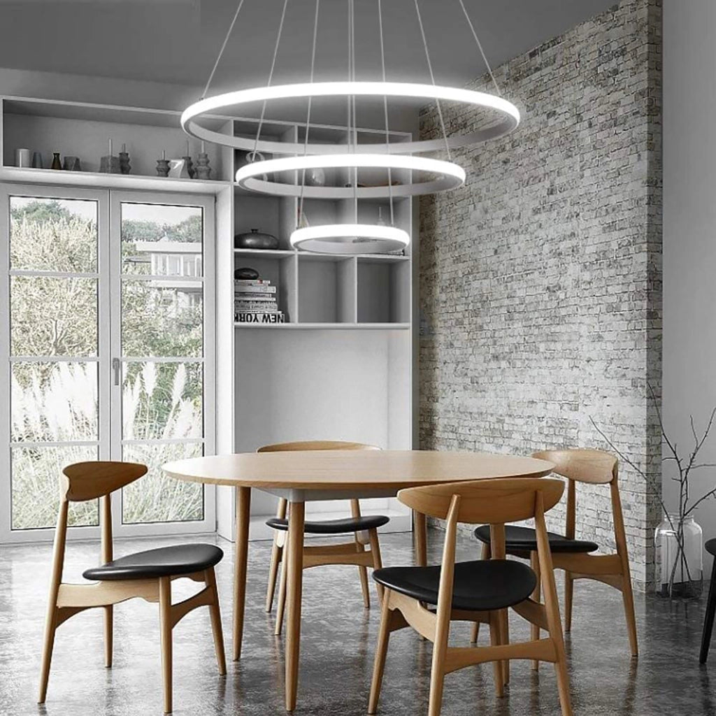 Lampadario cerchio pendente moderno LED 51W luce sospensione 3 anelli tavolo soggiorno camera salone cucina 230V 4000K