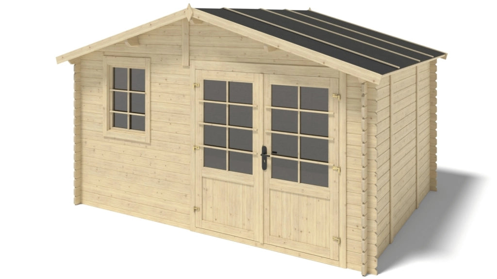 Casetta da giardino in legno - 12m2 - 4x3m - 28mm - colore: naturale - DOM710 - ALTANKA