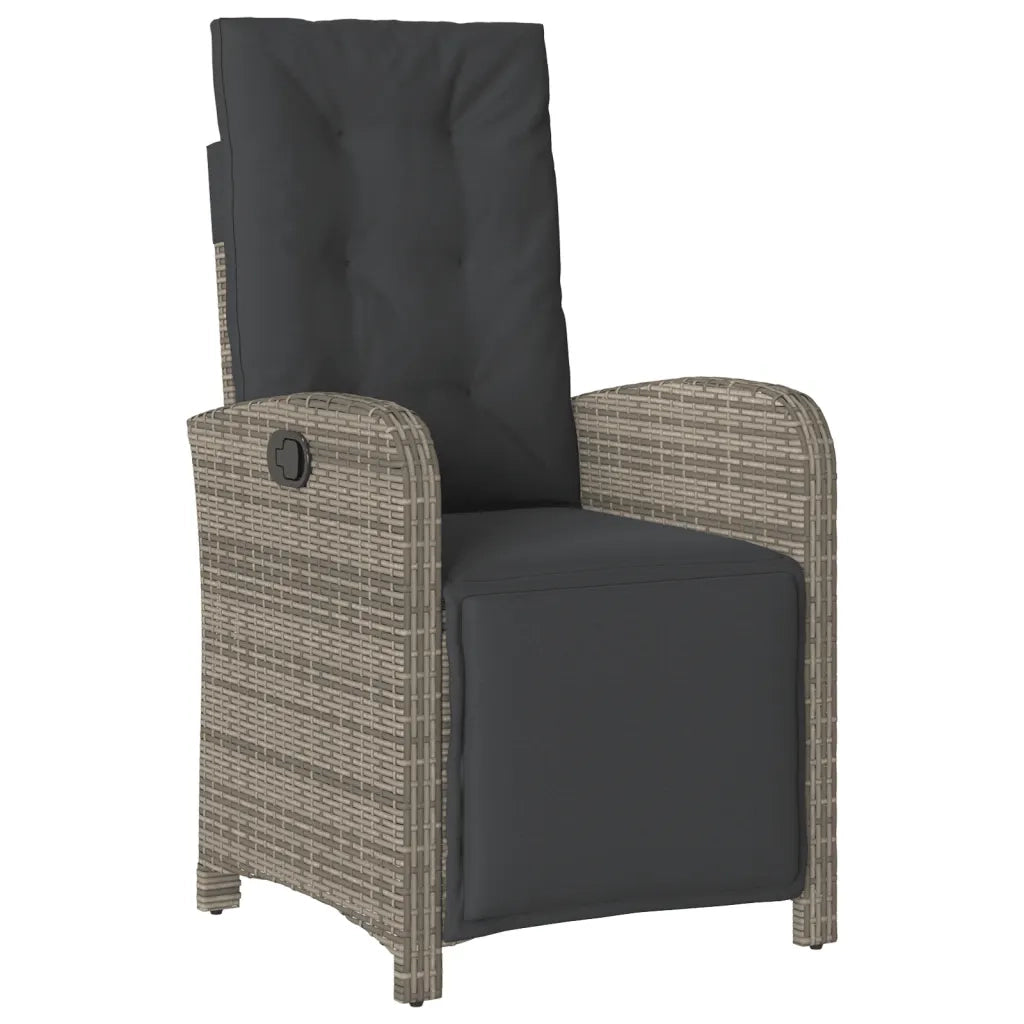 Set da Pranzo da Giardino 7 pz con Cuscini in Polyrattan Grigio 3212567