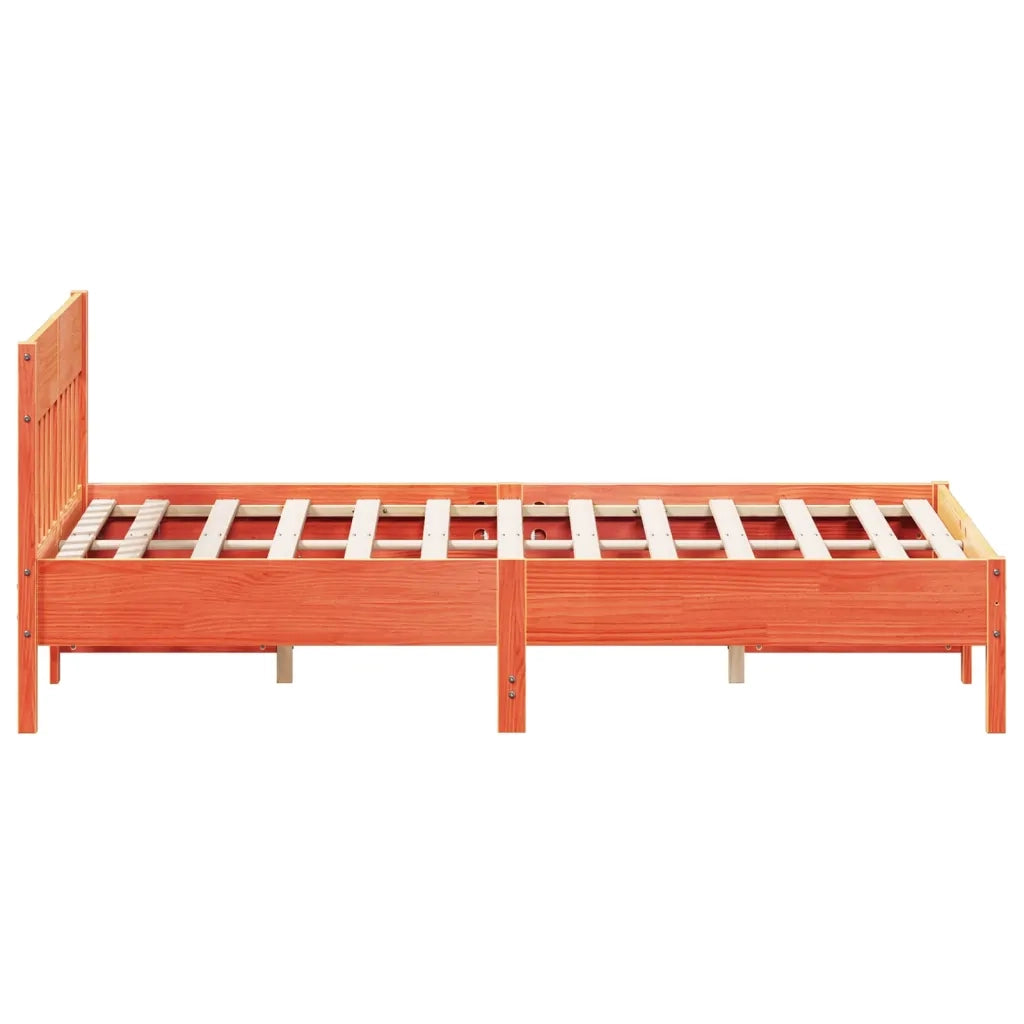 Letto senza Materasso Marrone Cera 140x190 cm in Legno di Pino 842665