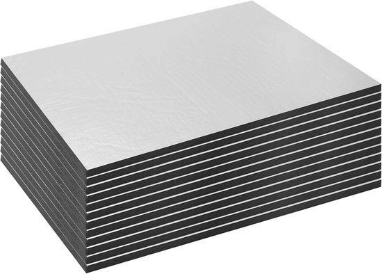 12 Pacchi di Mattonelle Isolanti 250 x 180 x 5 mm - Mattonelle Autoisolanti - Mattonelle Geluidisolanti - Adesivo Autocollegante in Alluminio per Geluidisolazione - Impermeabile 12 Pacchi
