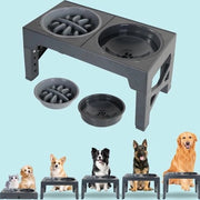 Kom per Cani con Stampa Elevata e Base Regolabile e Ciotola per Cibo Lenta