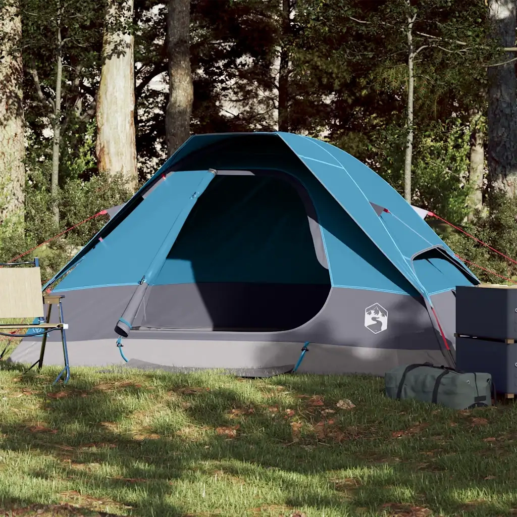 Tenda da campeggio | Tenda da campo a Cupola per 2 Persone Blu Impermeabile