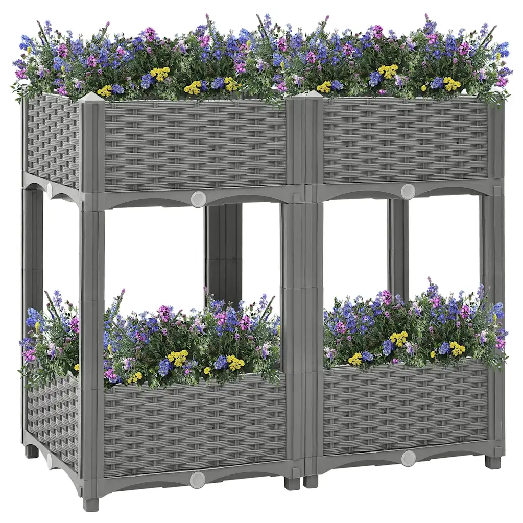 Fioriera | Cassetta per fiori | Vaso Rialzata 80x40x71 cm in Polipropilene