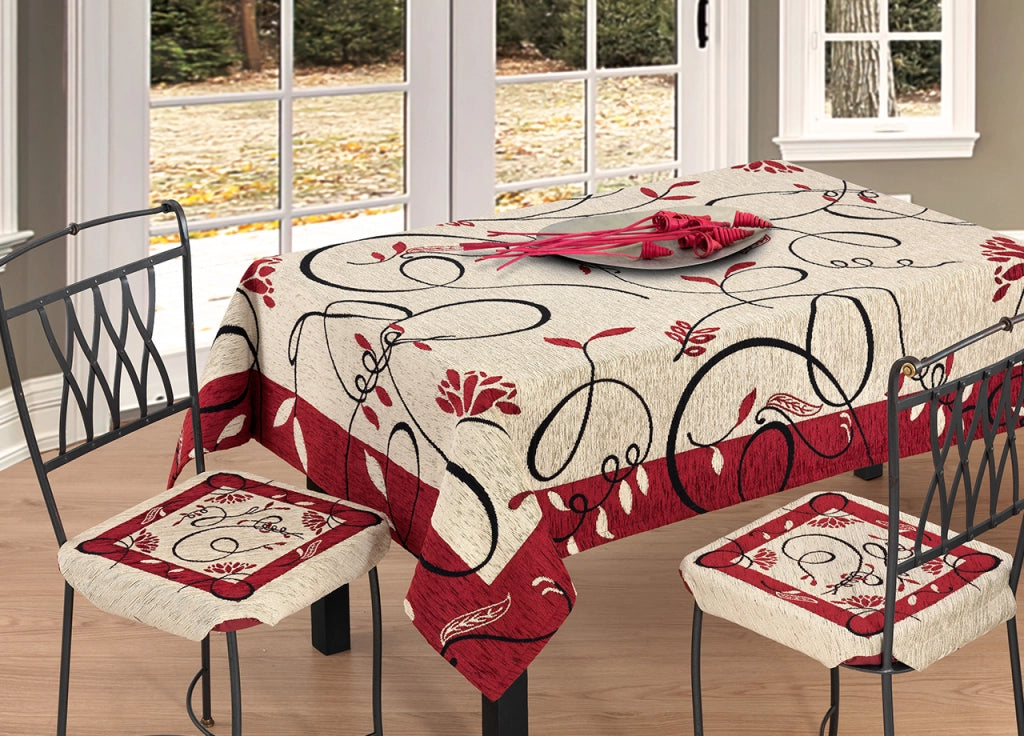 Copritavolo Salotto/Cucina Cinigliato Lavorazione Jacquard Modello Gold - 100x100 - Grigio