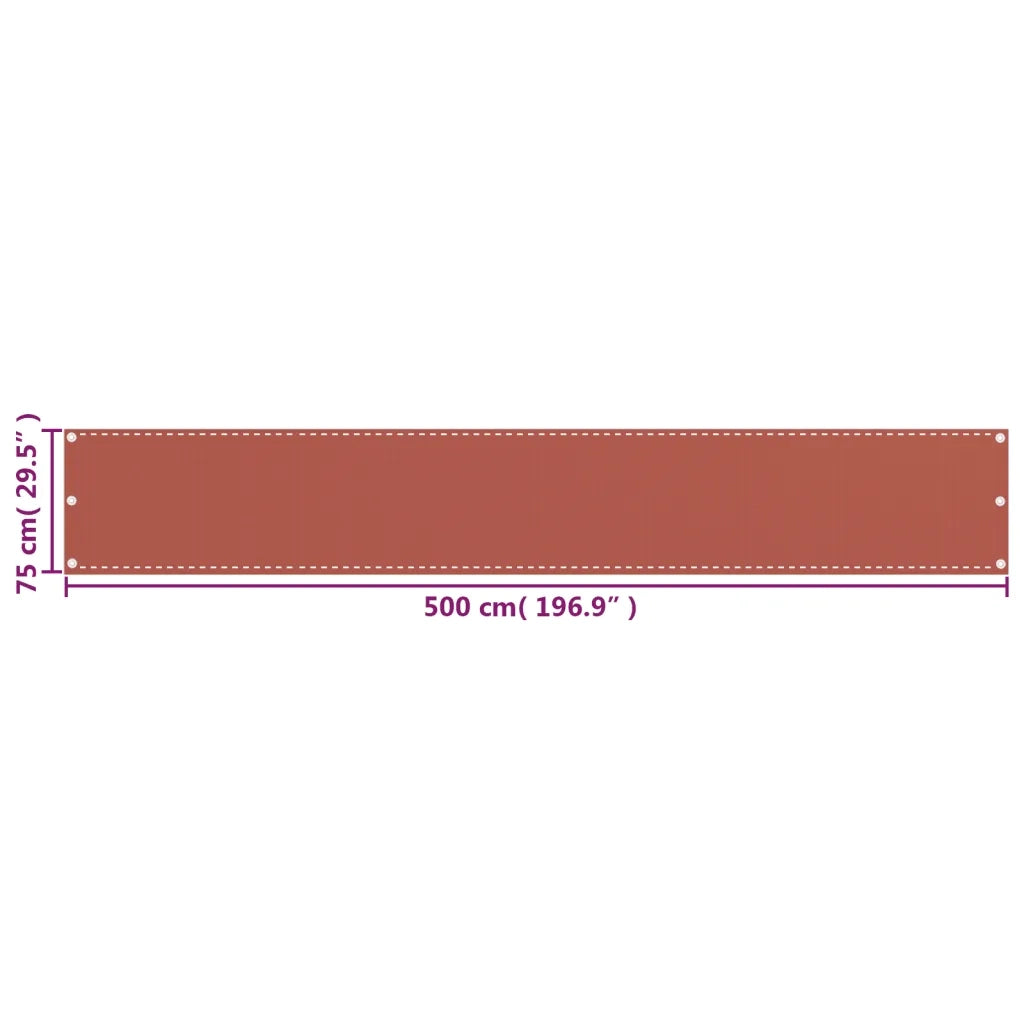 Paravento da Balcone-Pannello per balcone Terracotta 75x500 cm in HDPE