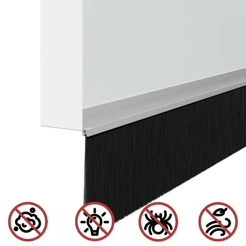 Spazzole per porte autoadesive 12 pcs Argento 100 cm 42019473