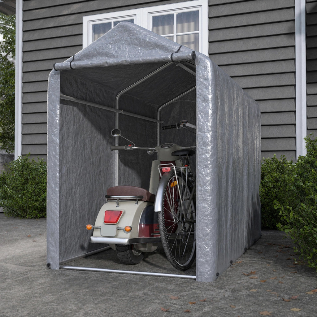 Garage per biciclette 100x187x160 cm, capanno per biciclette da esterno impermeabile con telaio in acciaio e protezione UV ¨C Per biciclette, motocicle