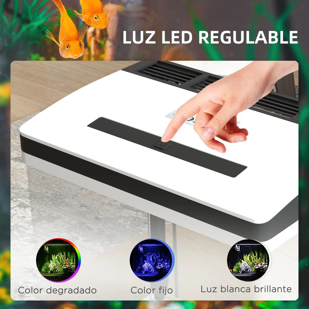 Acquario 13L con Filtro e Luce LED ¨C Minimal ¨C 29x20x30,5 cm Bianco