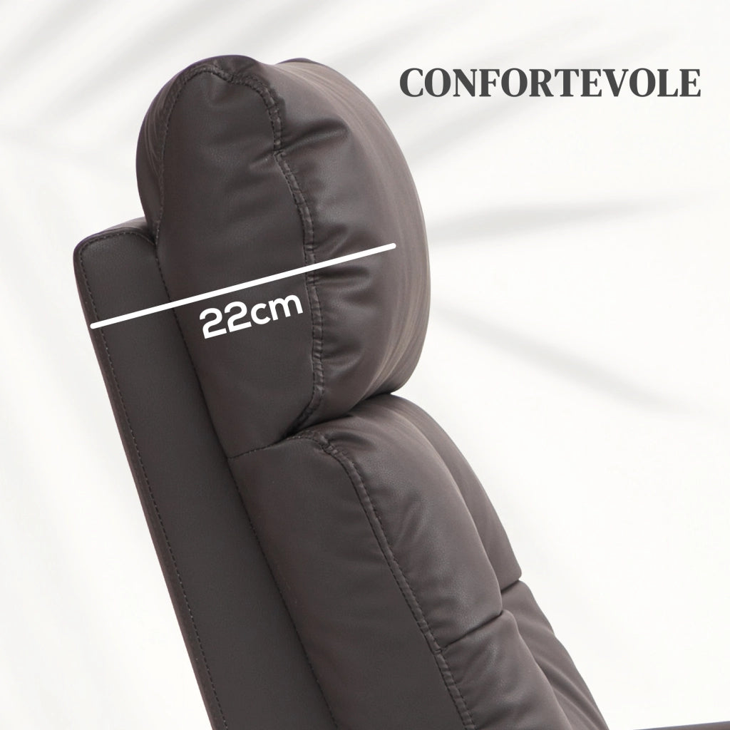 Poltrona Relax Alzapersona Reclinabile Massaggiante Riscaldamento ¨C Xylo ¨C Marrone