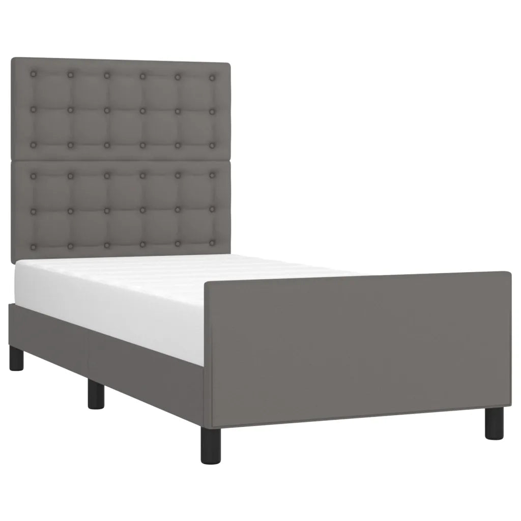 Giroletto con Testiera-Struttura Letto con testiera Crema 100x200 cm in Similpelle 258305