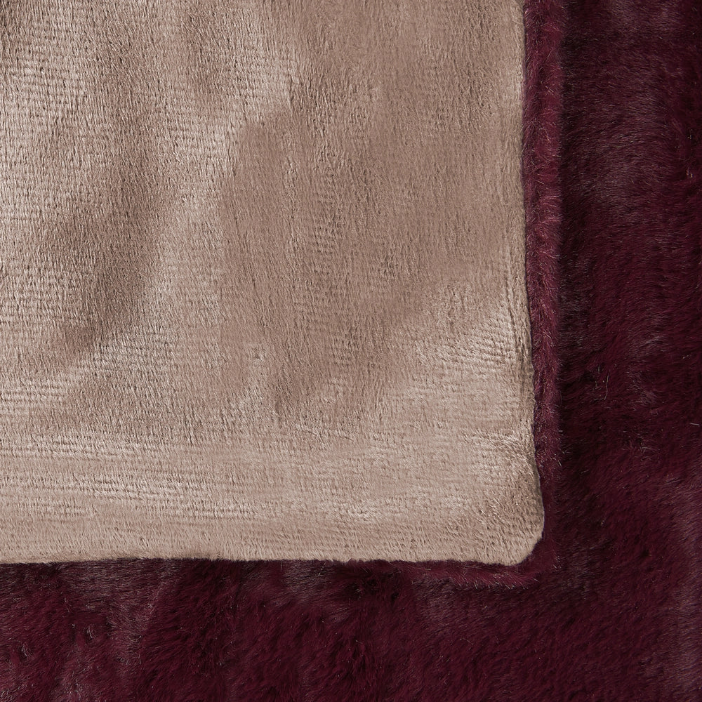 Moderna Coperta di Plaid Minimalista in Tessuto di Poliestere 180 x 220 cm Beige