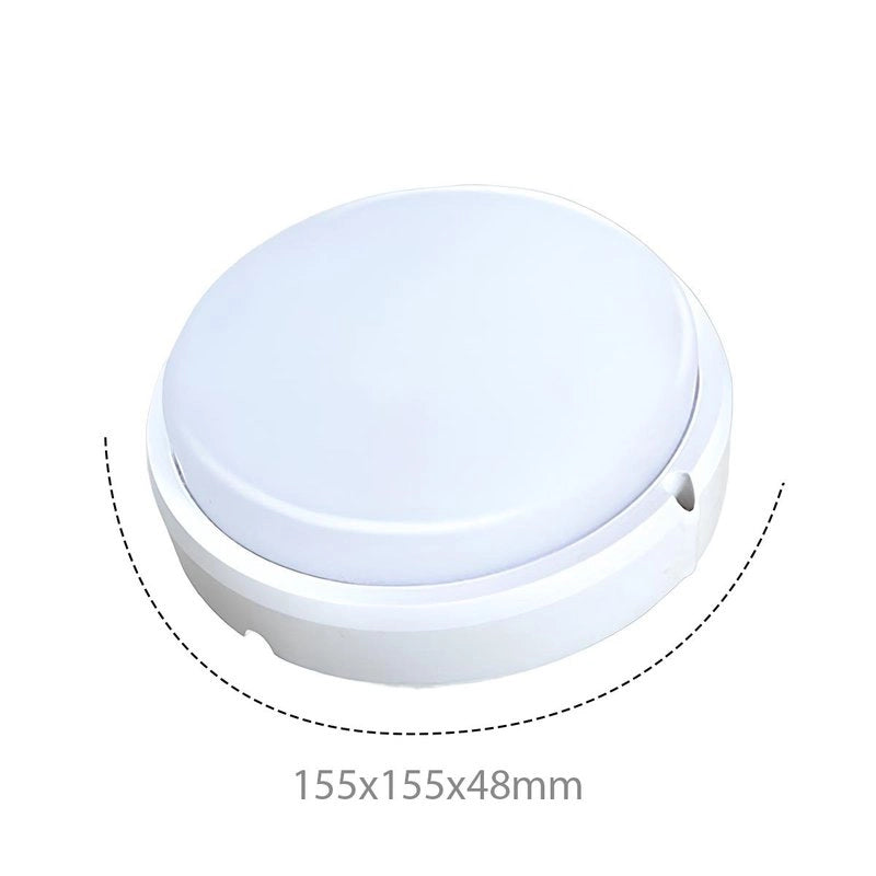 Plafoniera Led Lampada Da Parete Soffitto IP54 Rotondo 12W 1155LM 6500K Bulkhead Per Condominio D150X47mm