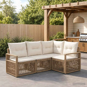 Set Divano da Giardino 4 pz Beige polyrattan 3435705