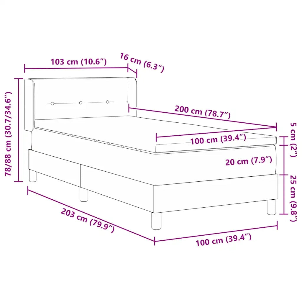 <strong>Letto a Molle< / strong> Blu 100 x 200 cm Tessuto