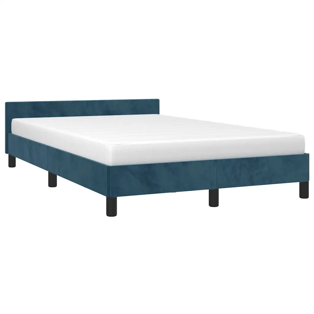 Letto matrimoniale | Letto per adulti | Giroletto senza Materasso Blu Scuro 120x200 cm in Velluto