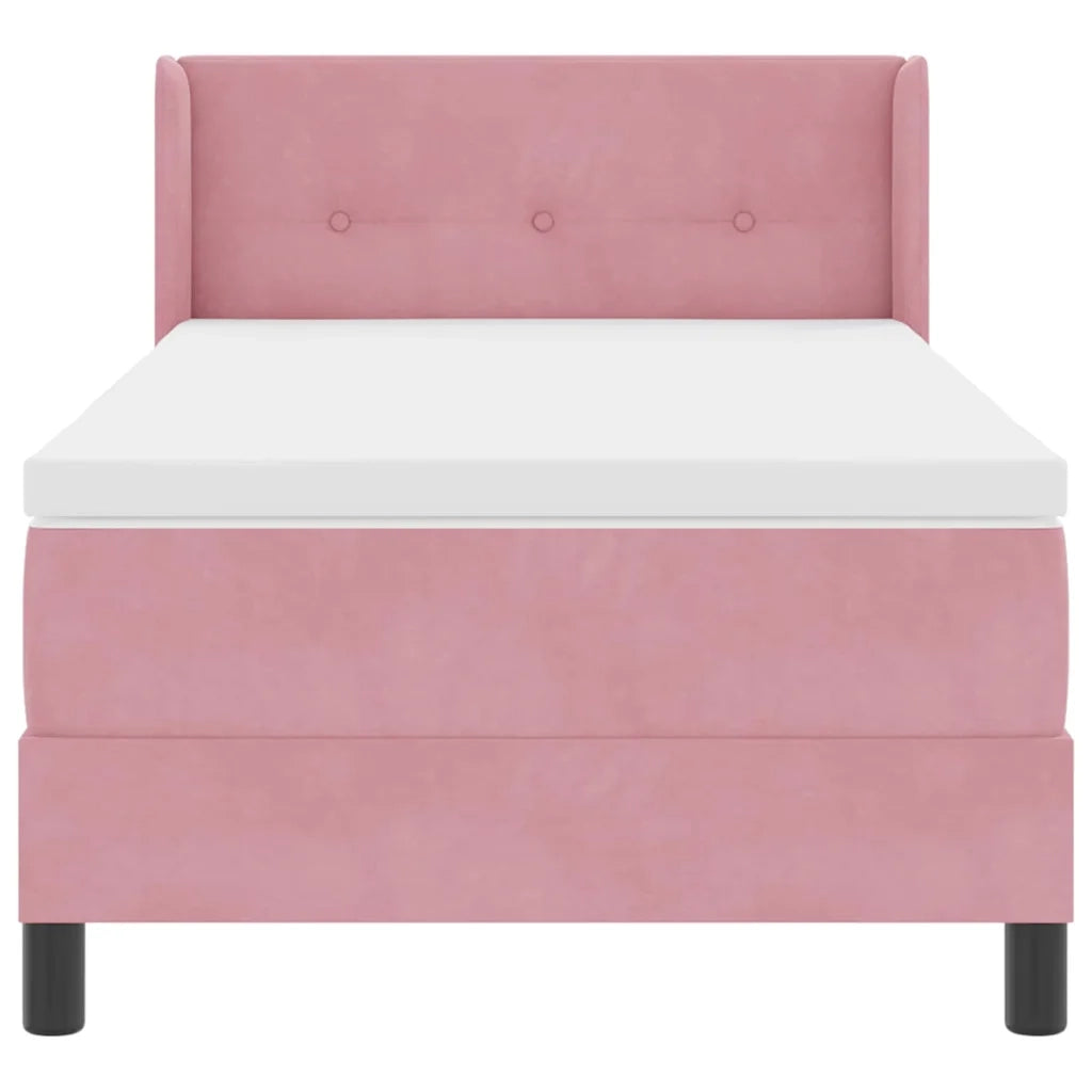 Letto a molle con materasso Rosa 200 x 80 cm Poliestere 3341443
