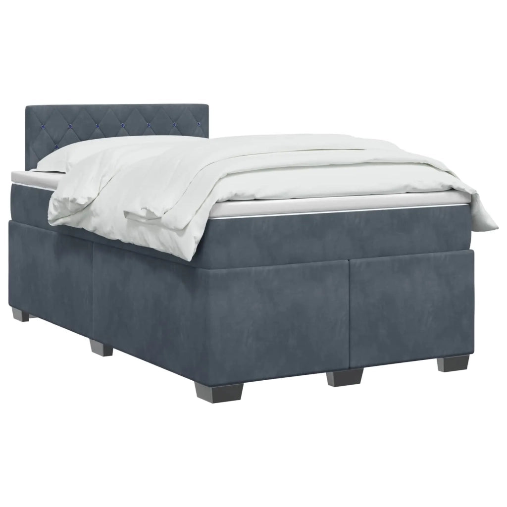 Letto con Box Spring, Materasso e LED Grigio Scuro 120 x 200 cm 3452151