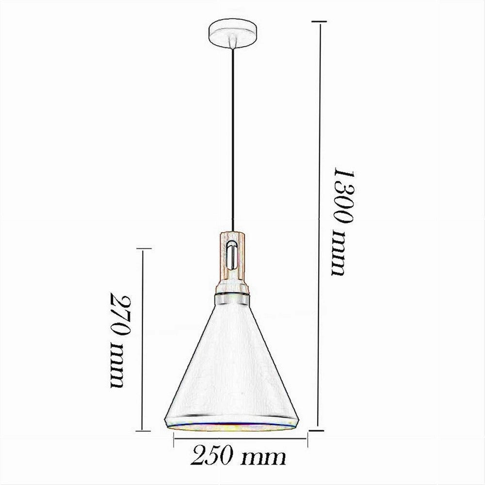 Trade Shop - Lampadario A Sospensione Stile Industriale In Metallo Pendente A Cono E27 A94 - Nero