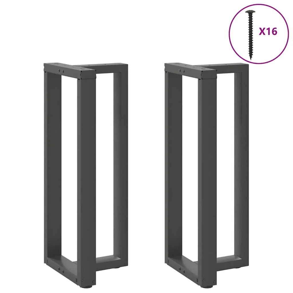 Set di 2 gambe per tavolo da bar a forma di T 40 x 35 x 100 cm con piedini regolabili design moderno in acciaio antracite 02_0057350