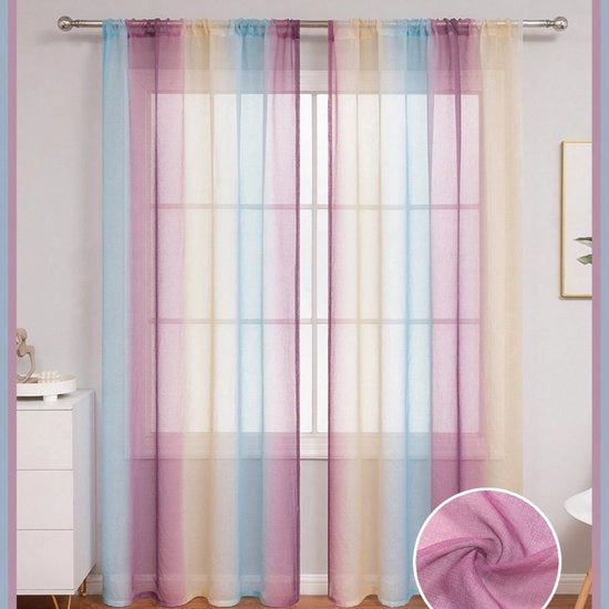 Gordini a doppia tenda con effetto colorato trasparente (140 cm x 260 cm)