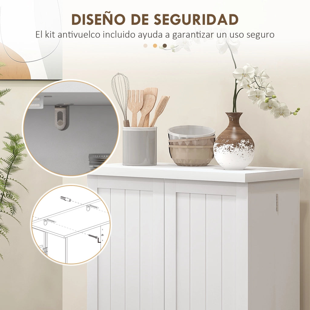 Mobile dispensa cucina con 2 ante 16 ripiani ¨C Xylo ¨C Bianco 60x30x104 cm