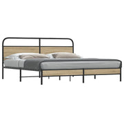 Giroletto senza Materasso in Metallo-Struttura Letto Rovere Fumo 200x200 cm 127336