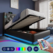 letto imbottito pu nero 90 x 200 cm