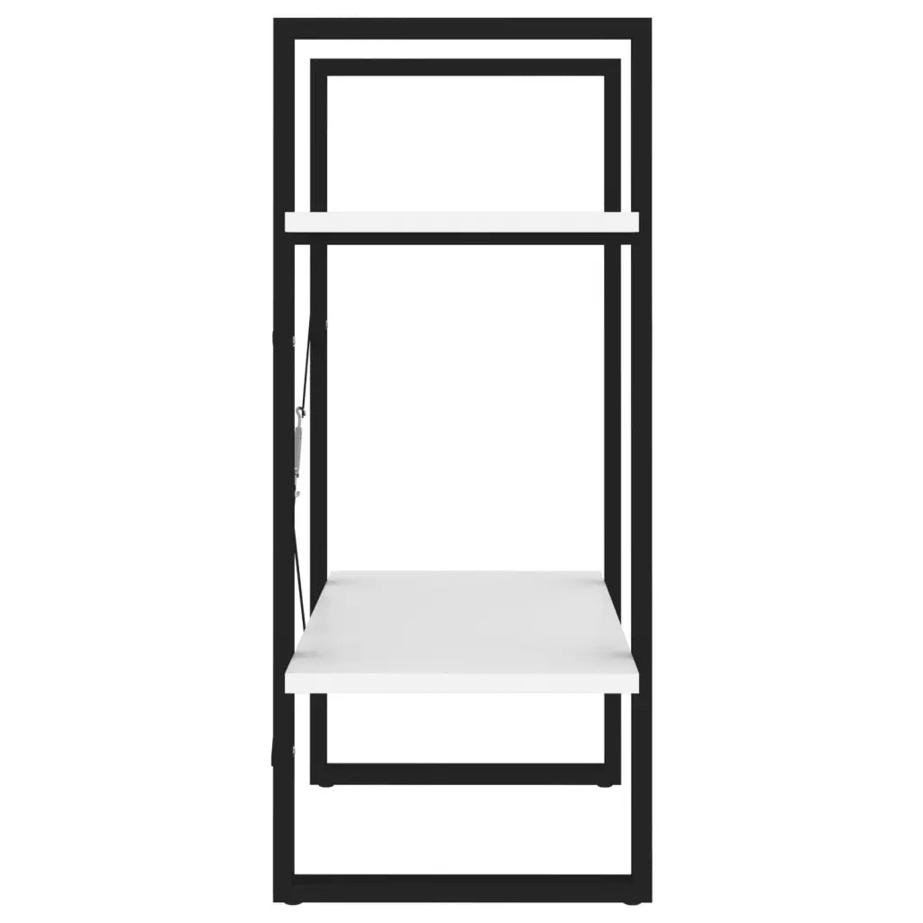 Libreria a 2 Ripiani-Scaffale per Libri-Mobile di Stoccaggio Bianca 60x30x70 cm in Legno Multistrato
