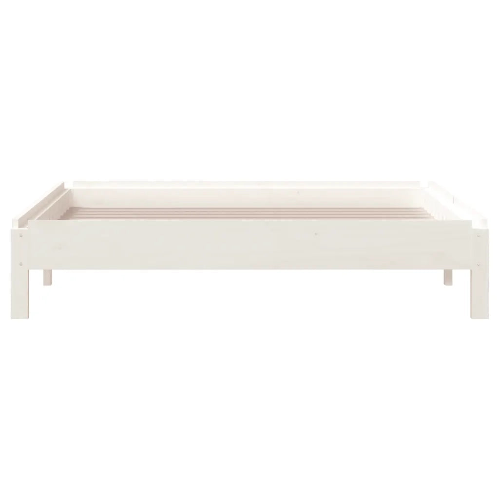 Letto Impilabile Bianco 100x200cm in Legno Massello di Pino 820388