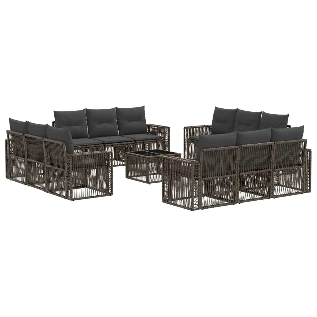 Set Divano da Giardino 13 pz Grigio e Grigio Scuro polyrattan 3435077