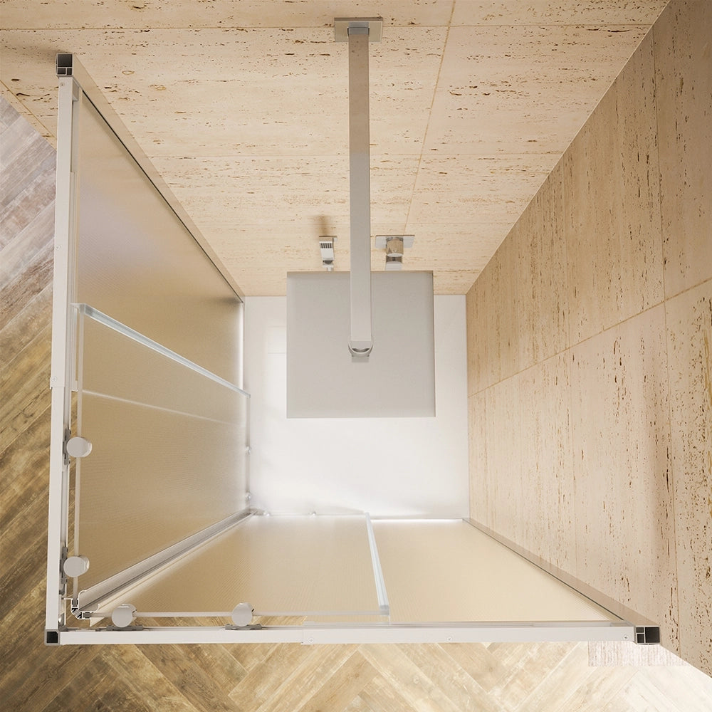 Box doccia estensibile 70-90x100-120 cm vetro 6mm stampato con profili in alluminio anodizzato|Nuuk