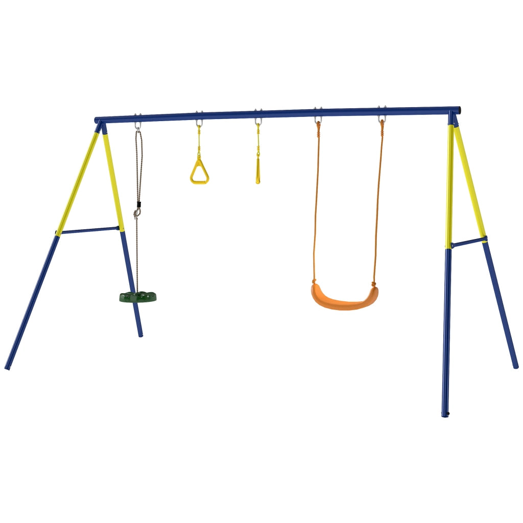 Altalena per Bambini 3 in 1 con Altalena Classica, Anelli e Altalena in Piedi ¨C Zephmum ¨C 285x160x181 cm