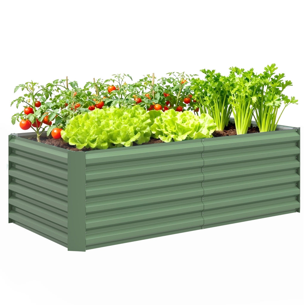 Fioriera rialzata in acciaio galvanizzato ¨C Xylo ¨C 180x90x57,5 cm verde chiaro