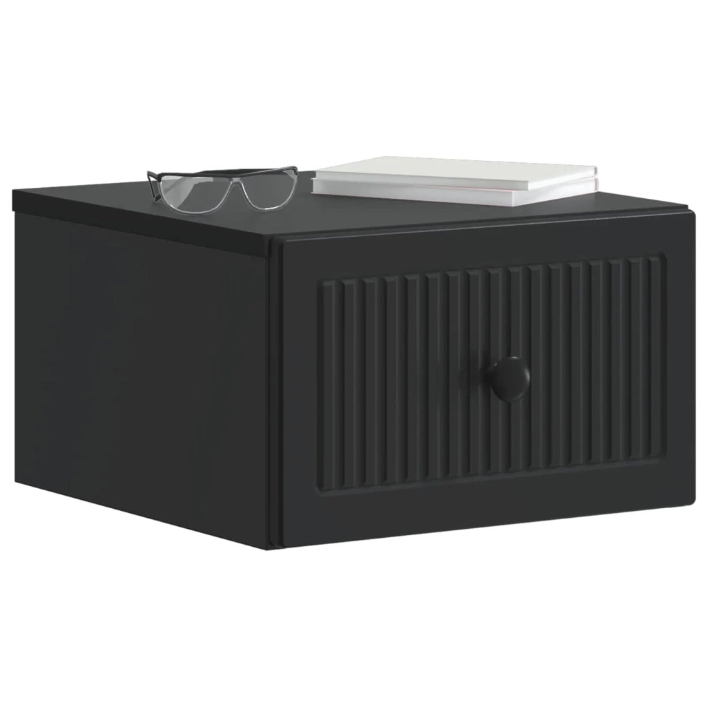 Mobiletto da notte a muro 2 pcs Nero 33 x 34,5 x 20 cm 897918
