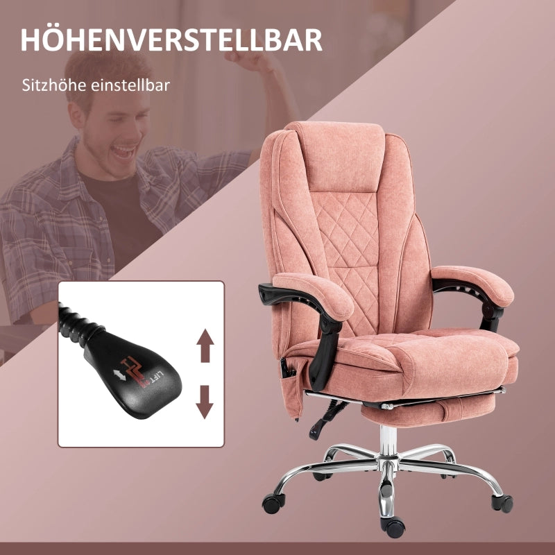 Sedia da ufficio con massaggio vibrante, sedia ergonomica da scrivania con funzione reclinabile, riscaldamento, sedia girevole regolabile in altezza